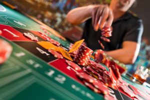 Player at poker table