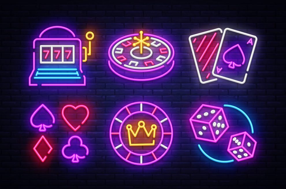 slots, neon signs, slot machine